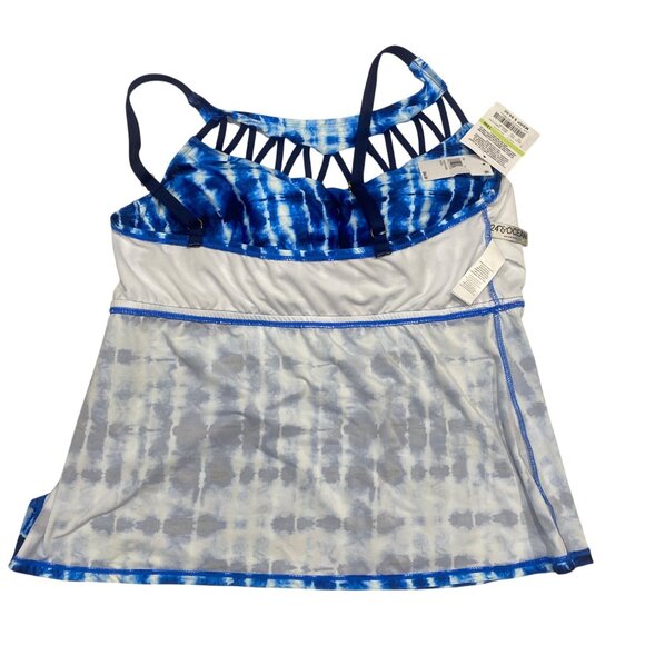 NWT $84 24th & Ocean Tankini Swim Top 18W Blue Tie Dye Plus Size‎ Swimwear $94 - Picture 7 of 13